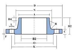 Drawing for 6.00" ASA 600LB RFWN 316/L