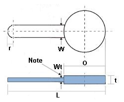 Drawing for 4.00" PN25 PADDLE BLIND 304/L