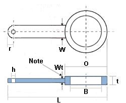 Drawing for 1.50" PN25 PADDLE SPACER 316/L